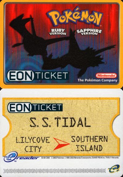Eon Ticket codes for Pokemon Emerald (Action Replay).
